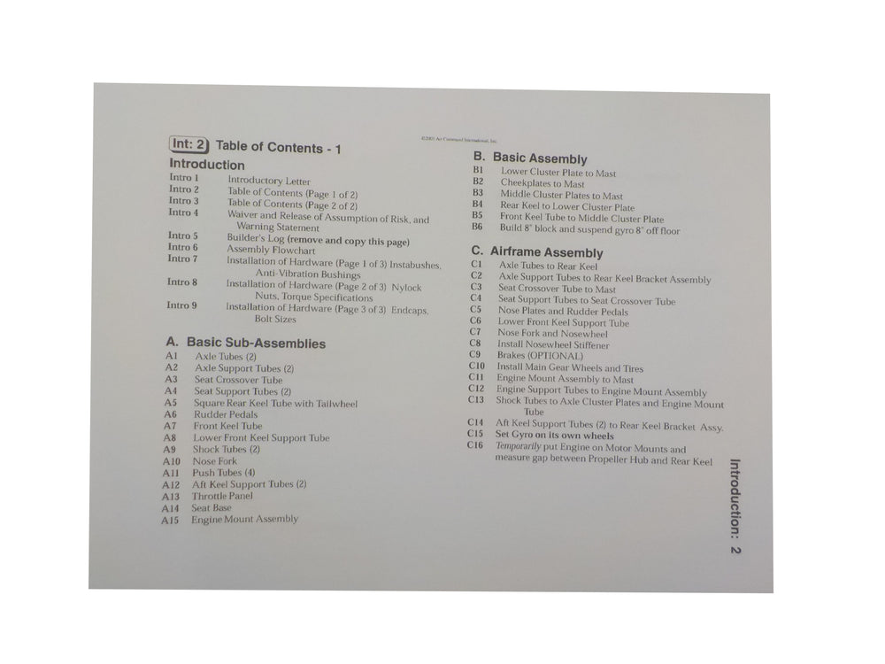 Assembly Manual, Commander Elite Single-Place (Dated 2001)